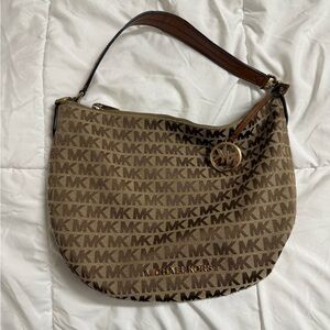 Michael Kors Tan Monogram Shoulder Bag